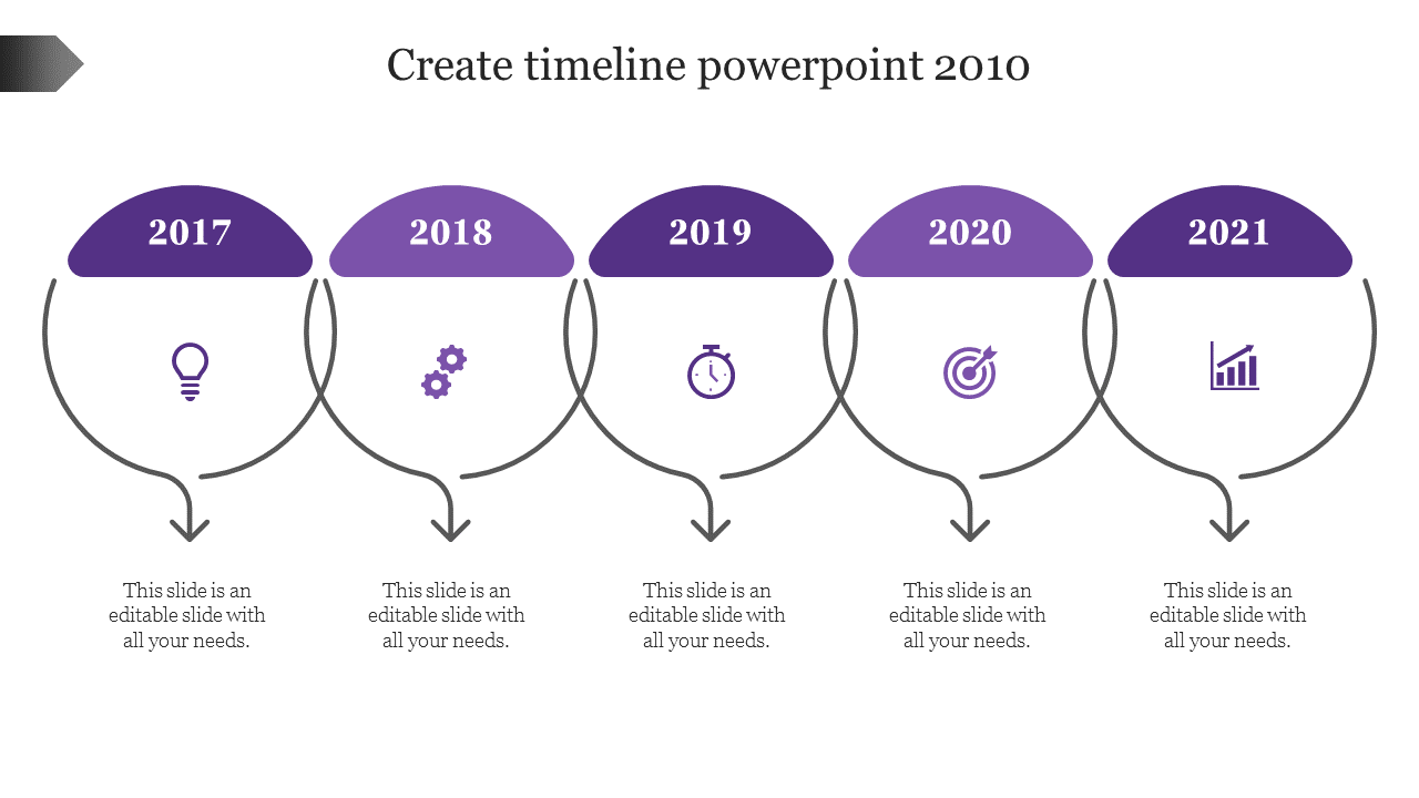 Free - Five Node-Create Timeline PowerPoint 2010 Presentation